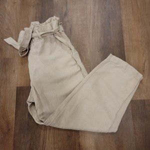 Linen Paper Bag Waist Pants